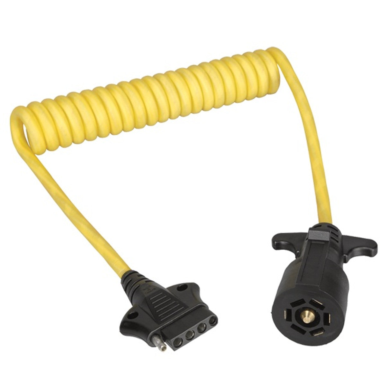 Westbar 7-Way Trailer to 5-Way Flat Car End Coiled Jumper- 4 Ft Cable